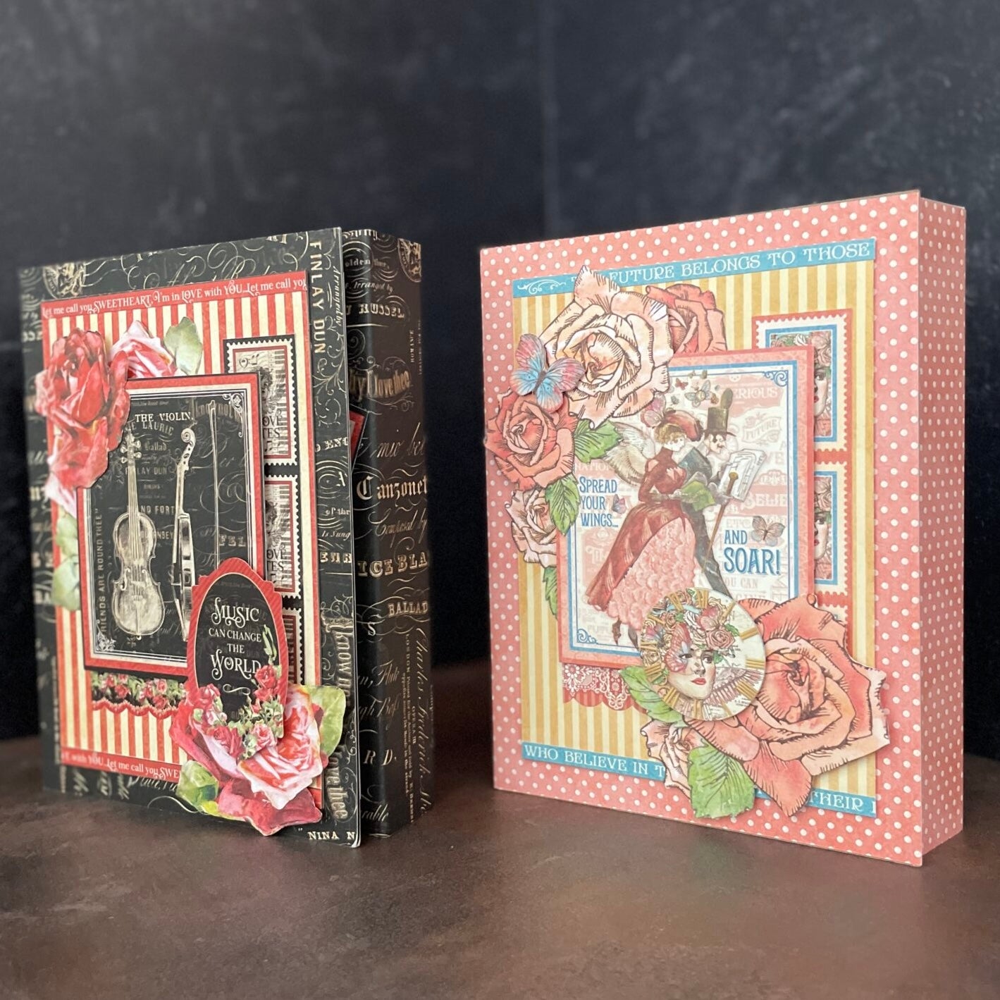 Graphic 45 Love Notes & Imagine RARE - Accordion Folio Albums Monthly Kit 2023 Vol 12