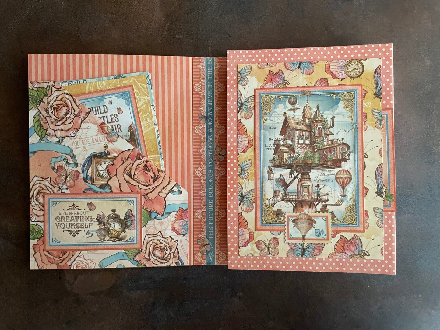 Graphic 45 Love Notes & Imagine RARE - Accordion Folio Albums Monthly Kit 2023 Vol 12