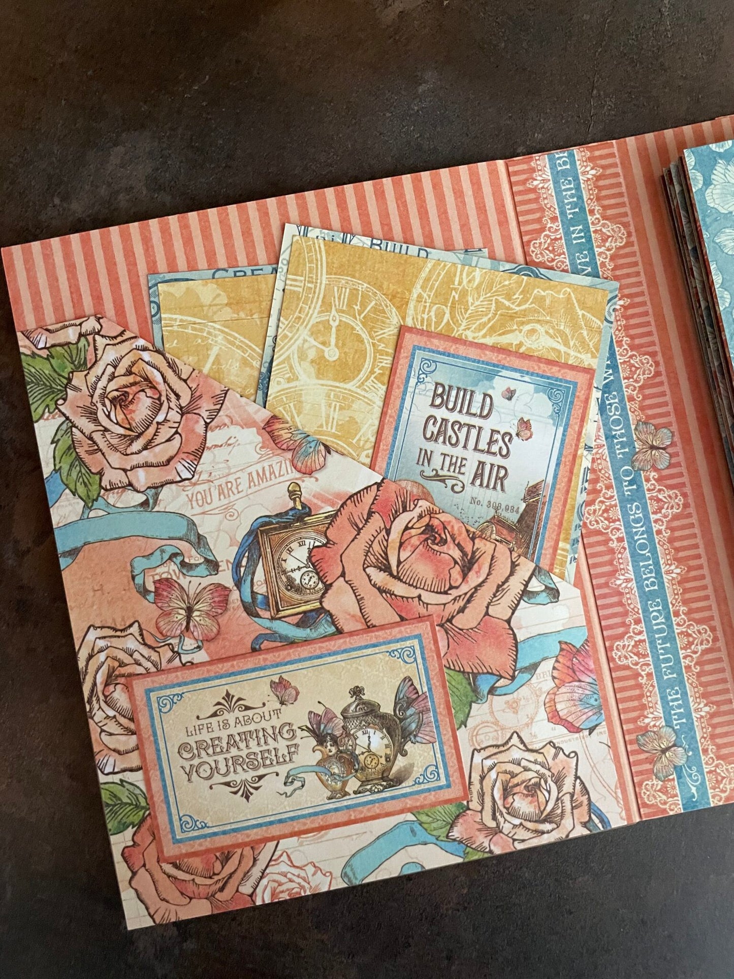 Graphic 45 Love Notes & Imagine RARE - Accordion Folio Albums Monthly Kit 2023 Vol 12