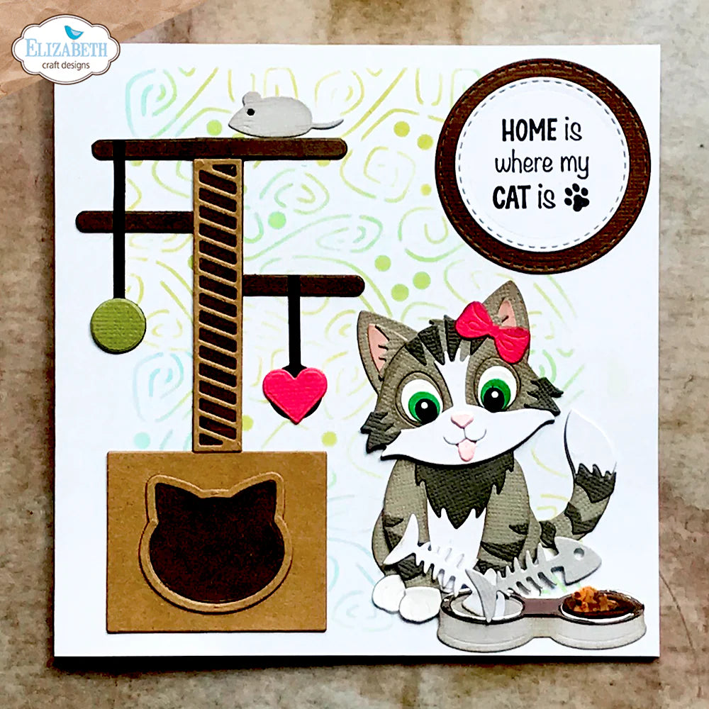 Elizabeth Craft Designs Cat Scratching Post Metal Die Set