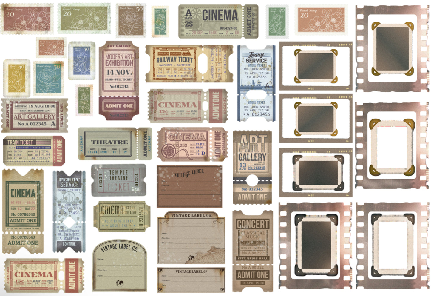 Stamperia Create Happiness Tickets Adhesive Ephemera