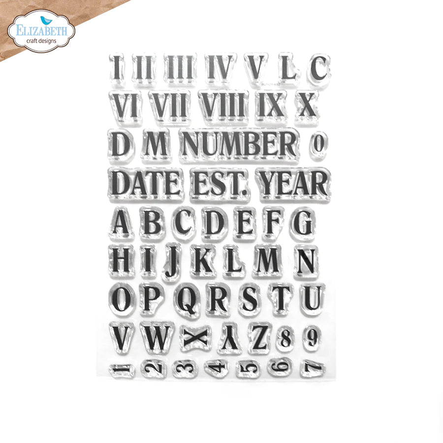 Elizabeth Craft Designs Roman Numerals with Alpha Stamp Set