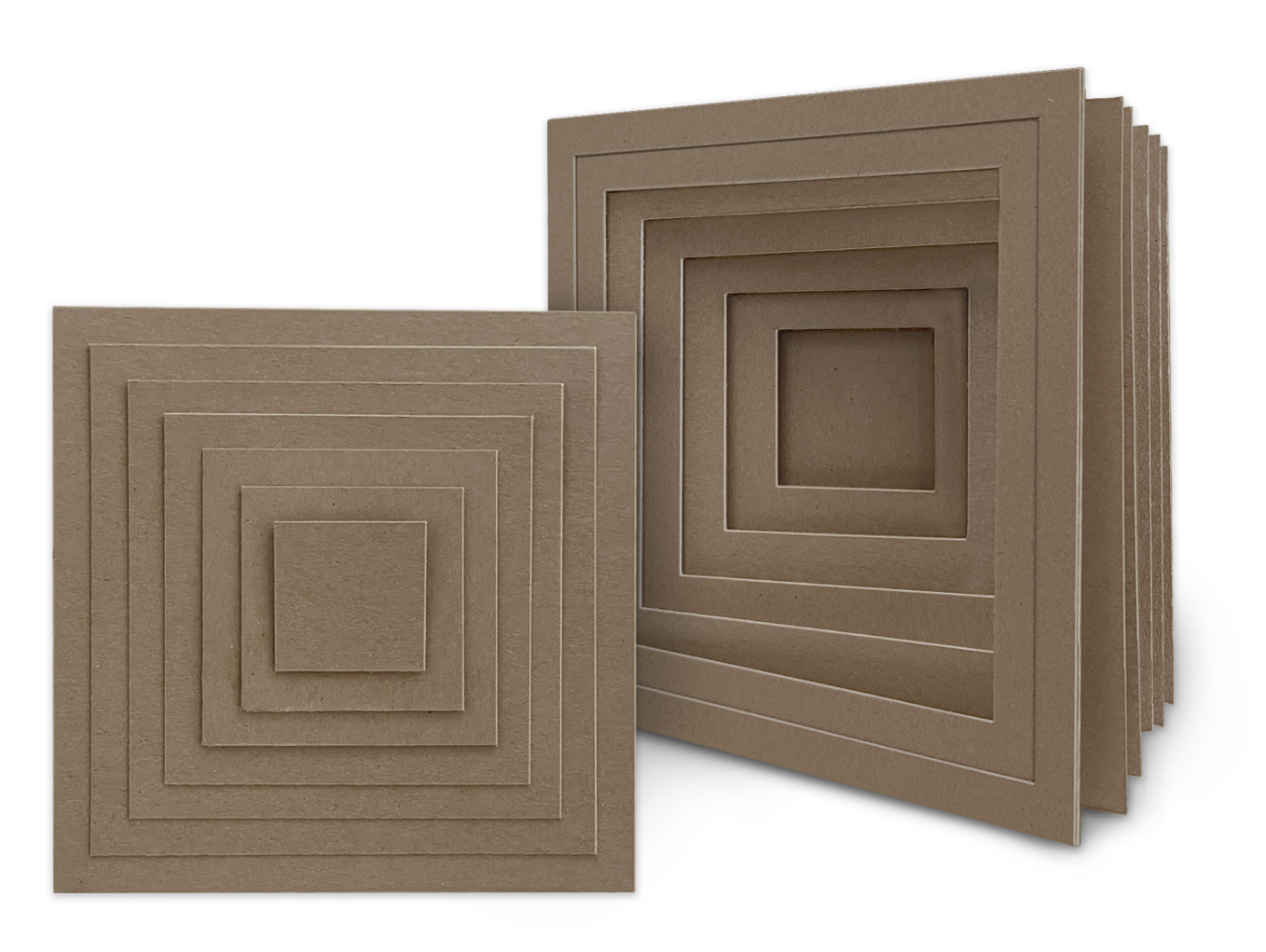 Graphic 45 2 in 1 Tunnel & Pyramid Chipboard 8″ x 8″ Album Set - Kraft