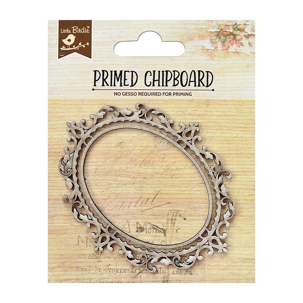 Little Birdie Laser Cut Primed Chipboard - Oval Frame