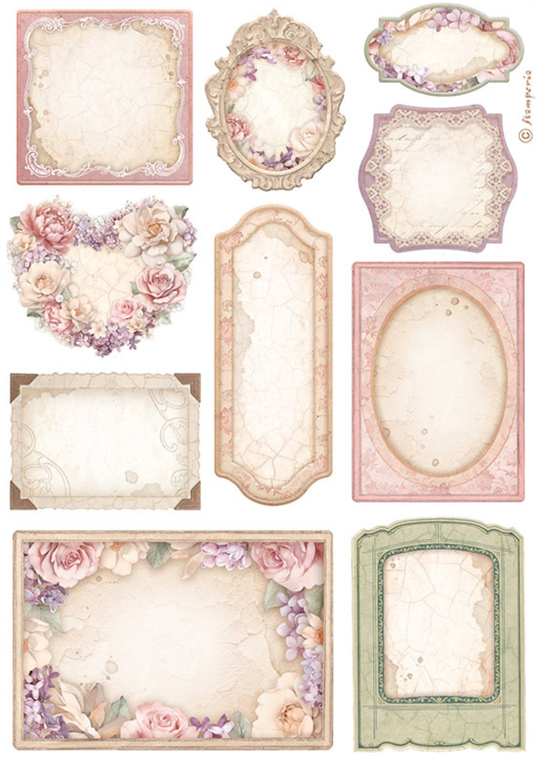 Stamperia Romance Forever Washi Pad (8 Sheets)