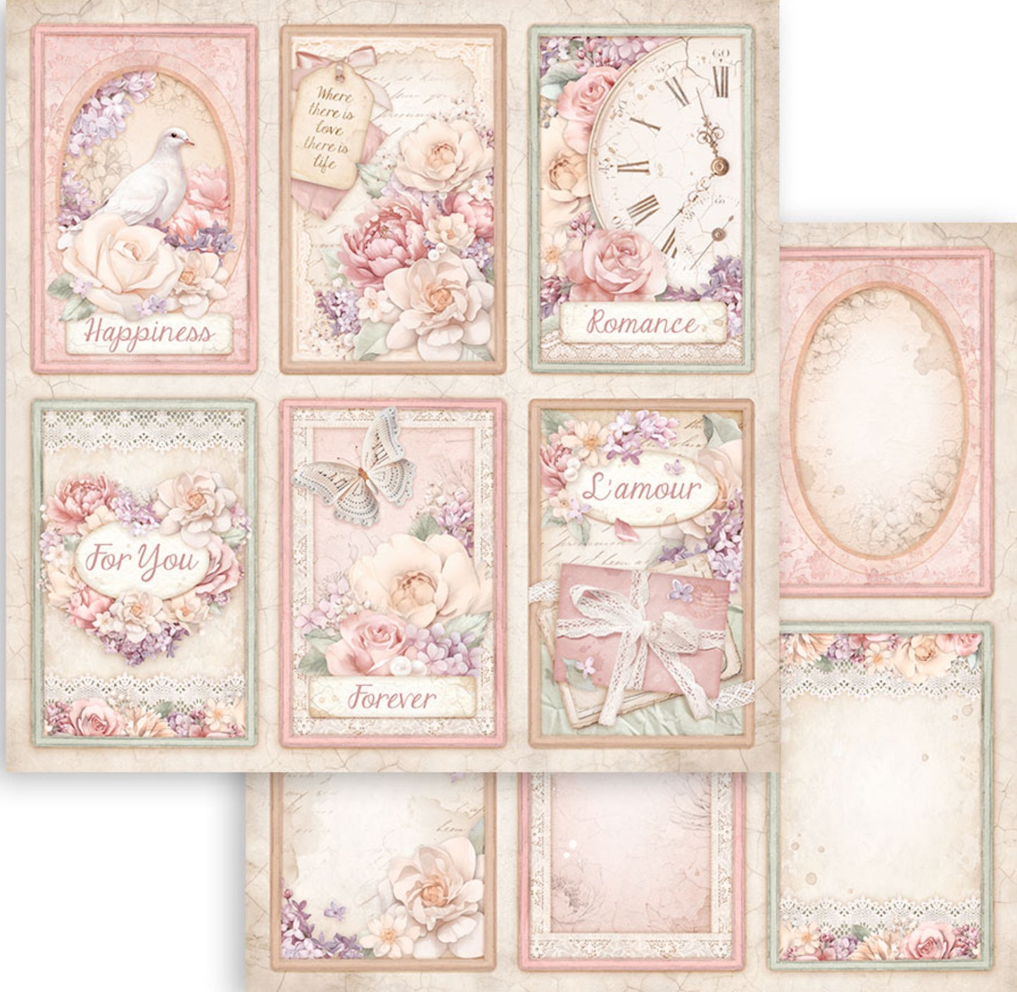 Stamperia Romance Forever 12” x 12” Paper Collection