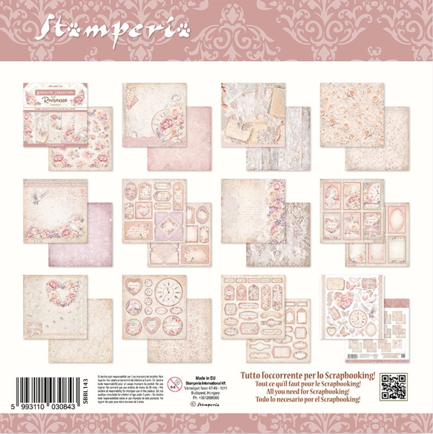 Stamperia Romance Forever 12” x 12” Paper Collection