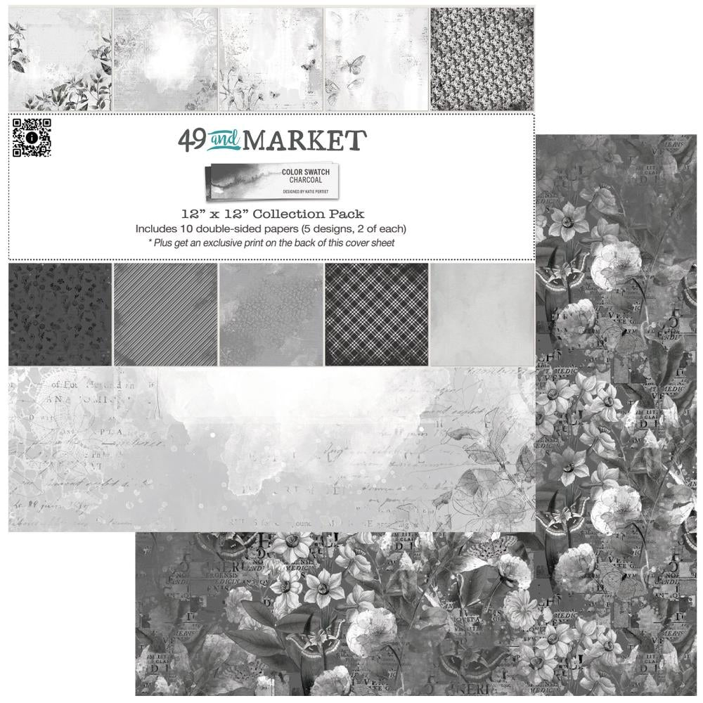 49 & Market Color Swatch Charcoal 12x12 Collection Pack