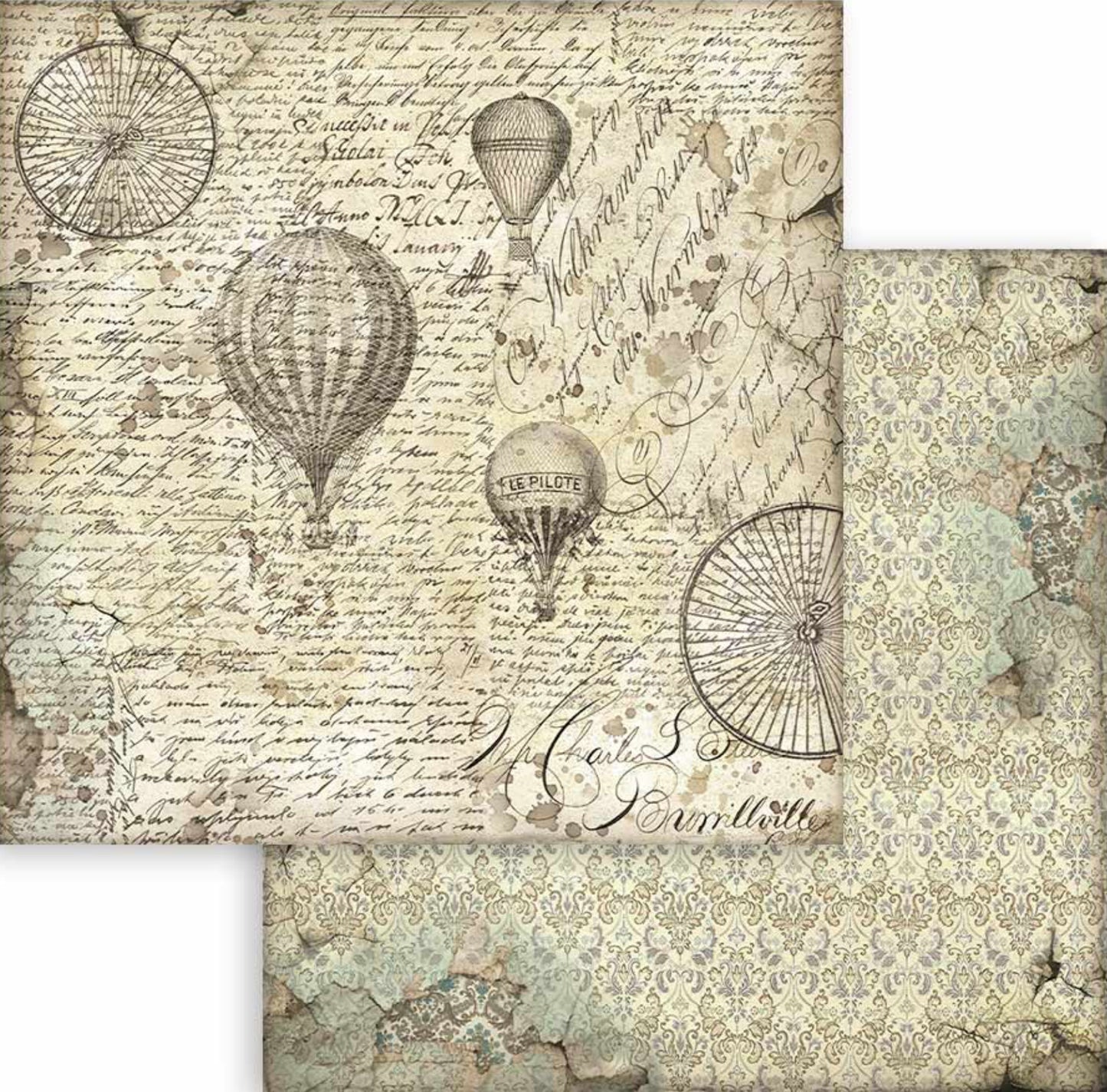 Stamperia Voyages Fantastiques Backgrounds 12” x 12” Paper Collection