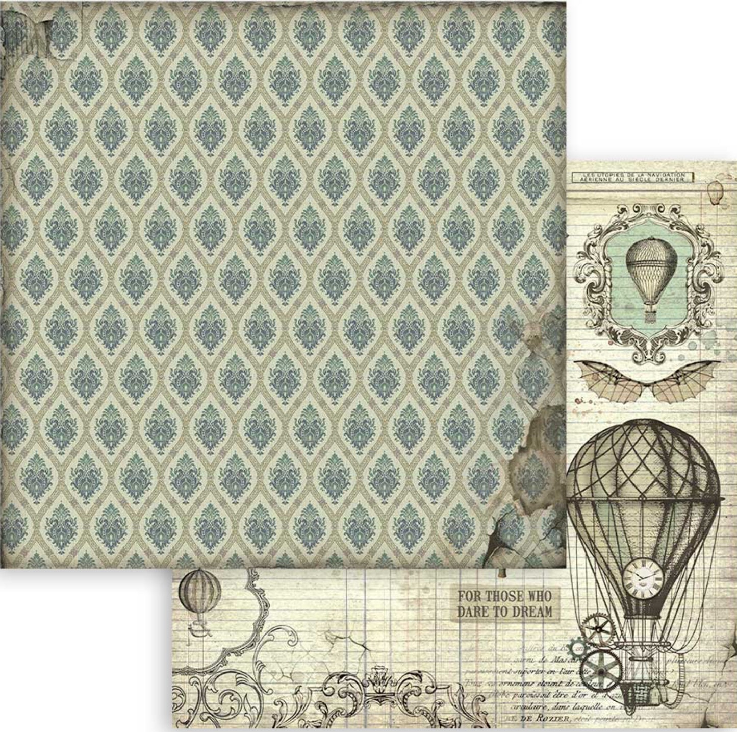 Stamperia Voyages Fantastiques Backgrounds 12” x 12” Paper Collection