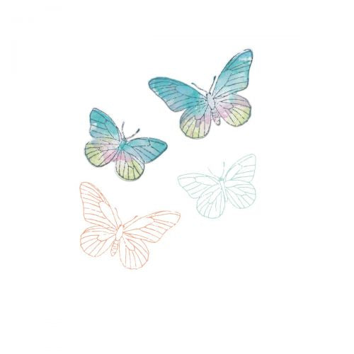 Sizzix Framelit Die Set w/Stamps - Painted Pencil Butterflies by 49 & Market