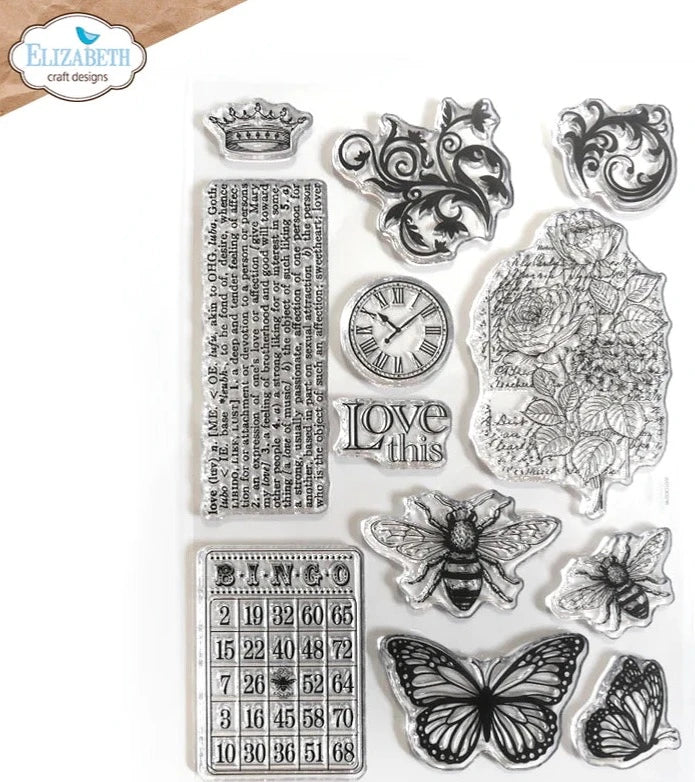 Elizabeth Craft Designs Love & Roses Stamp Set