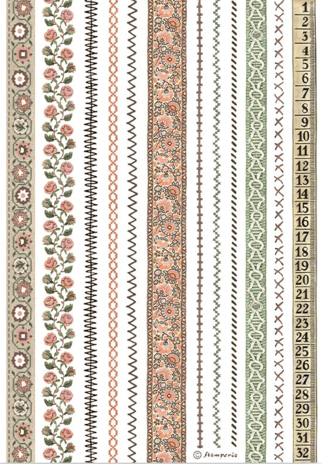 Stamperia Brocante Antiques Washi Pad (8 Sheets)