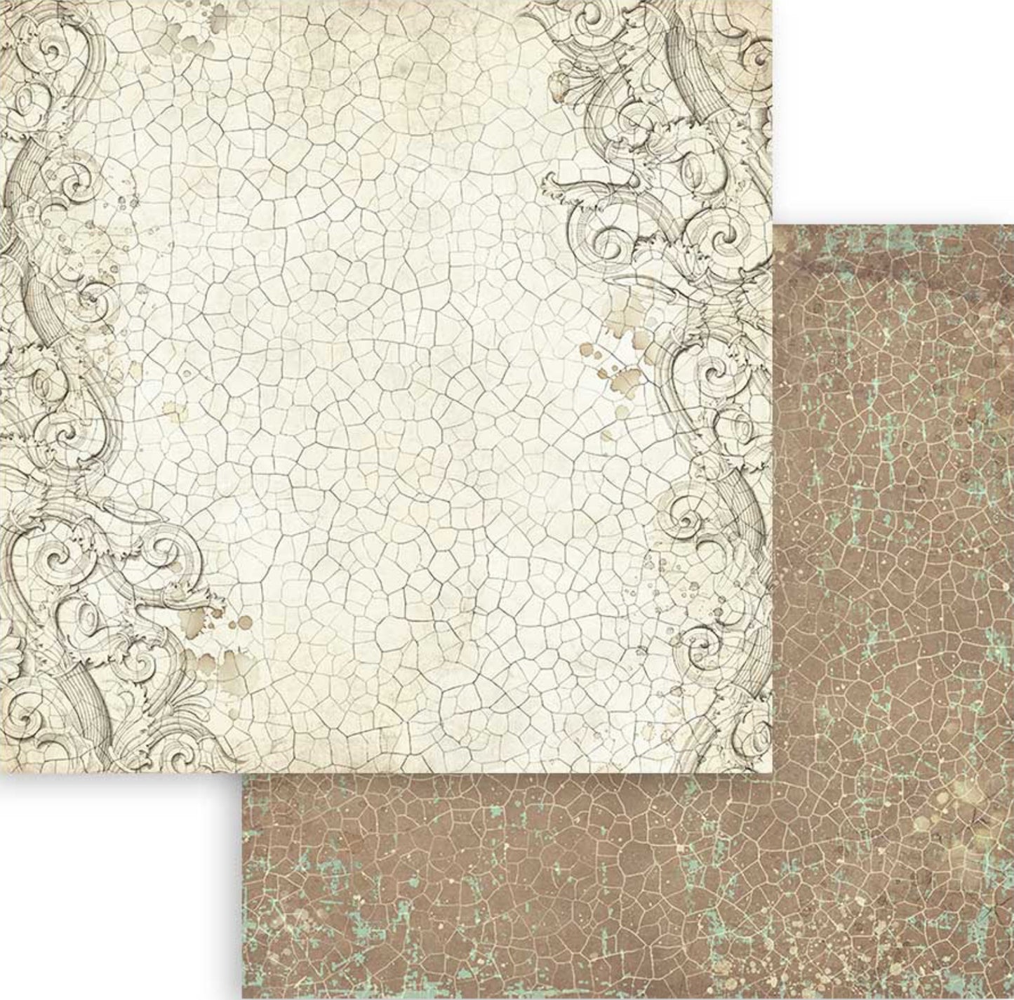 Stamperia Brocante Antiques Backgrounds 8” x 8” Paper Pad