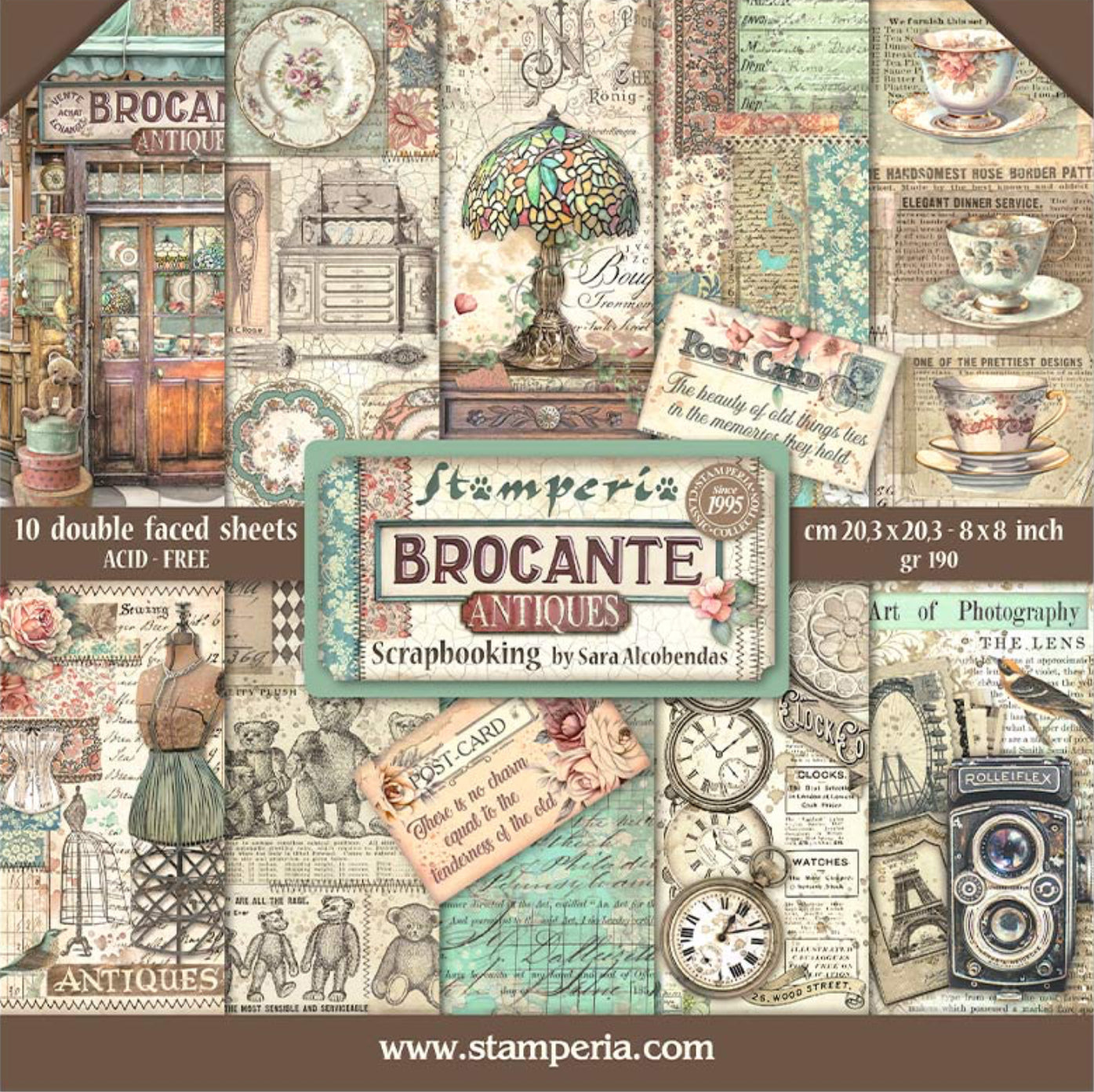 Stamperia Brocante Antiques 8” x 8” Paper Pad