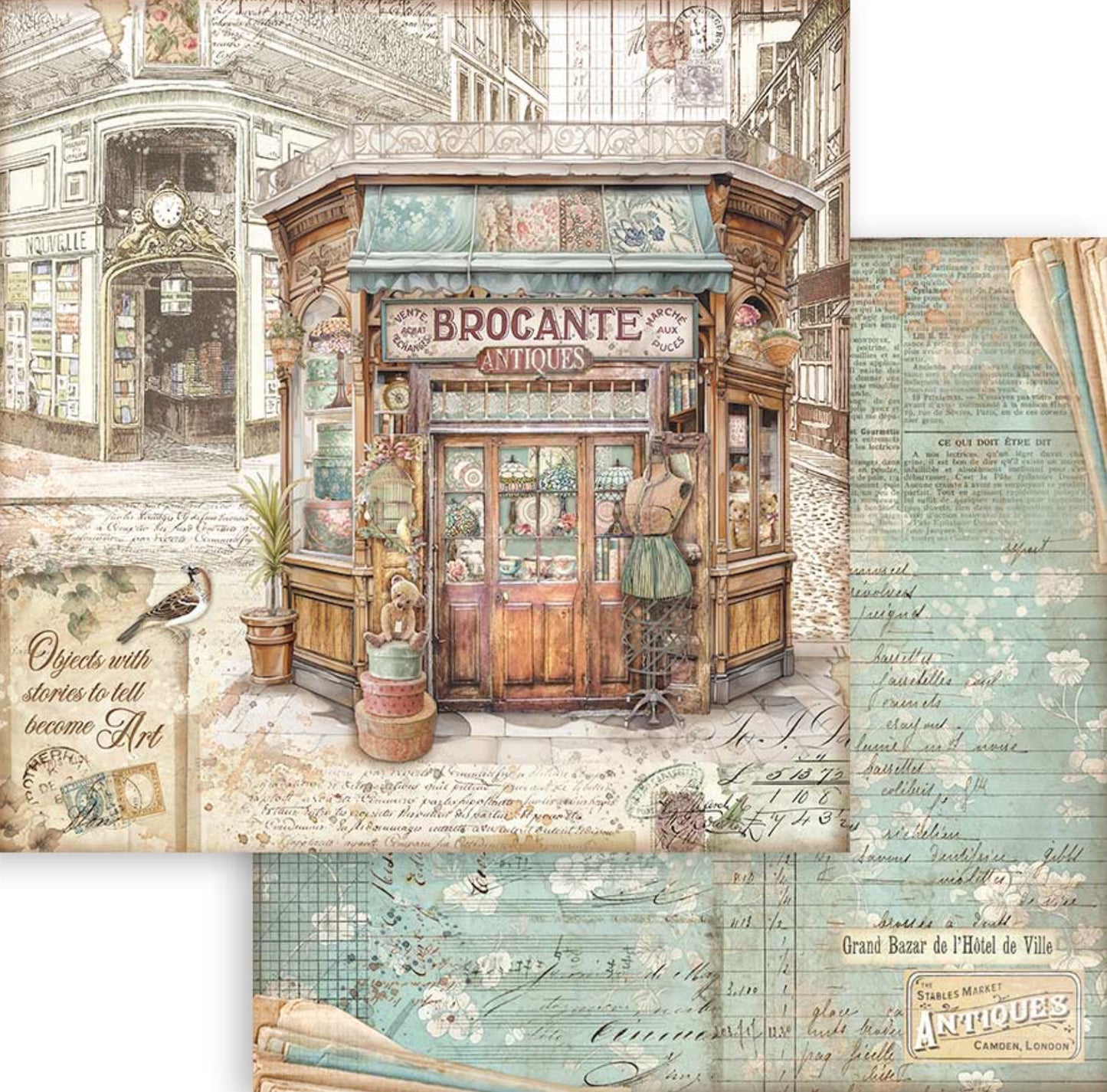 Stamperia Brocante Antiques 8” x 8” Paper Pad