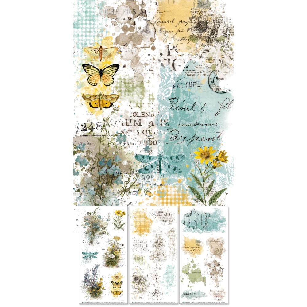 49 & Market Krafty Garden Blendable 6 x 12 Rub-On Transfer Set