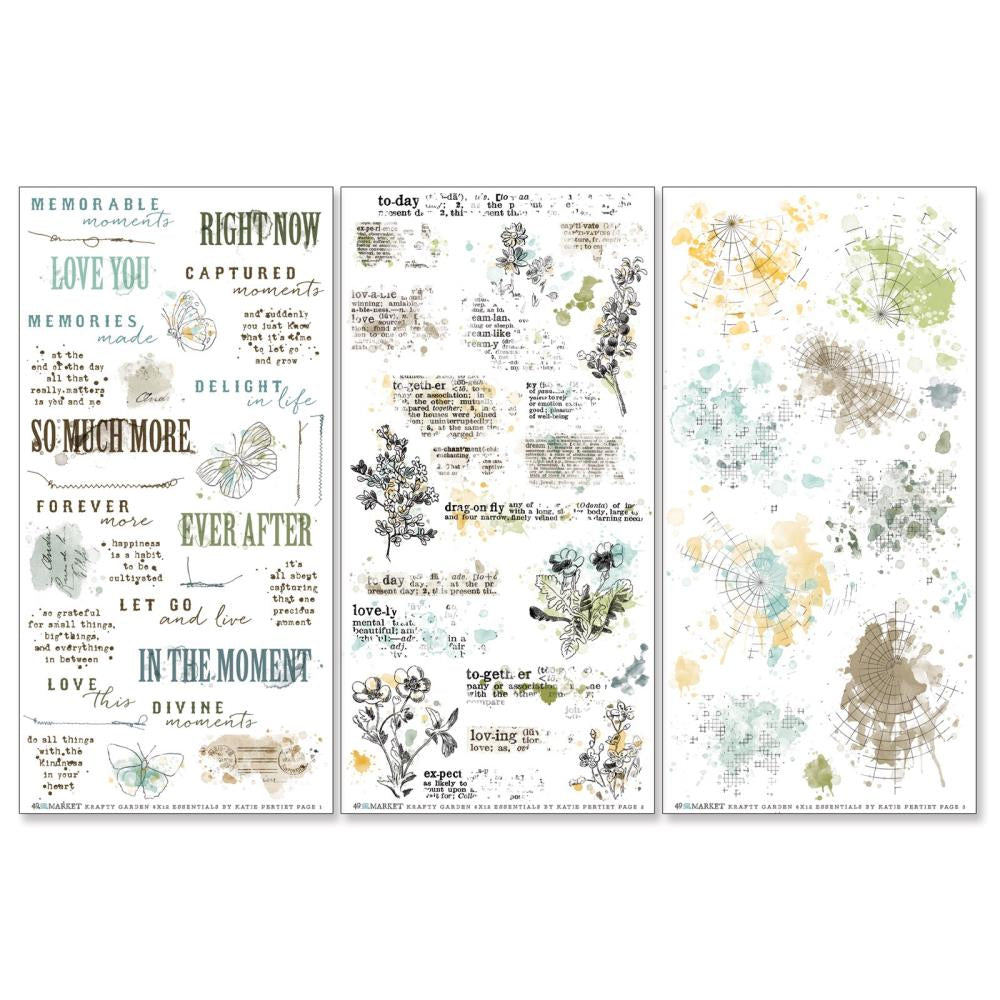 49 & Market Krafty Garden Blendable 6 x 12 Rub-On Transfer Set