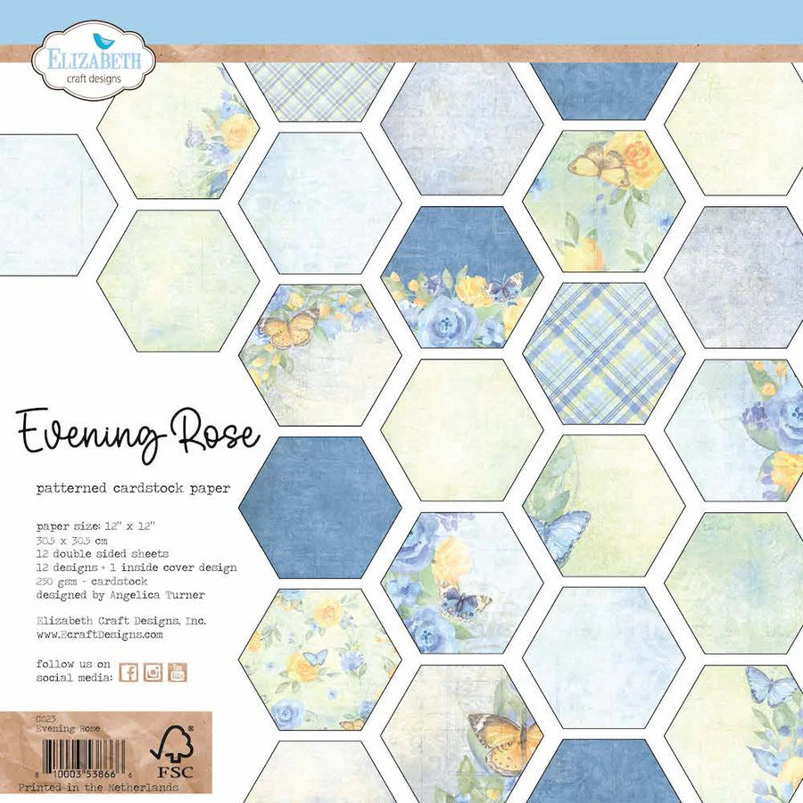 Elizabeth Craft Designs Evening Rose 12” x 12” Paper Pack