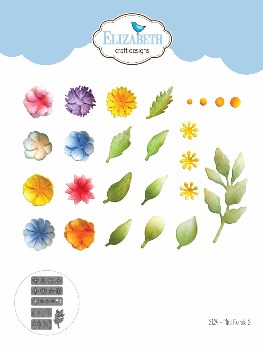 Elizabeth Craft Designs Mini Florals 2 Metal Die Set
