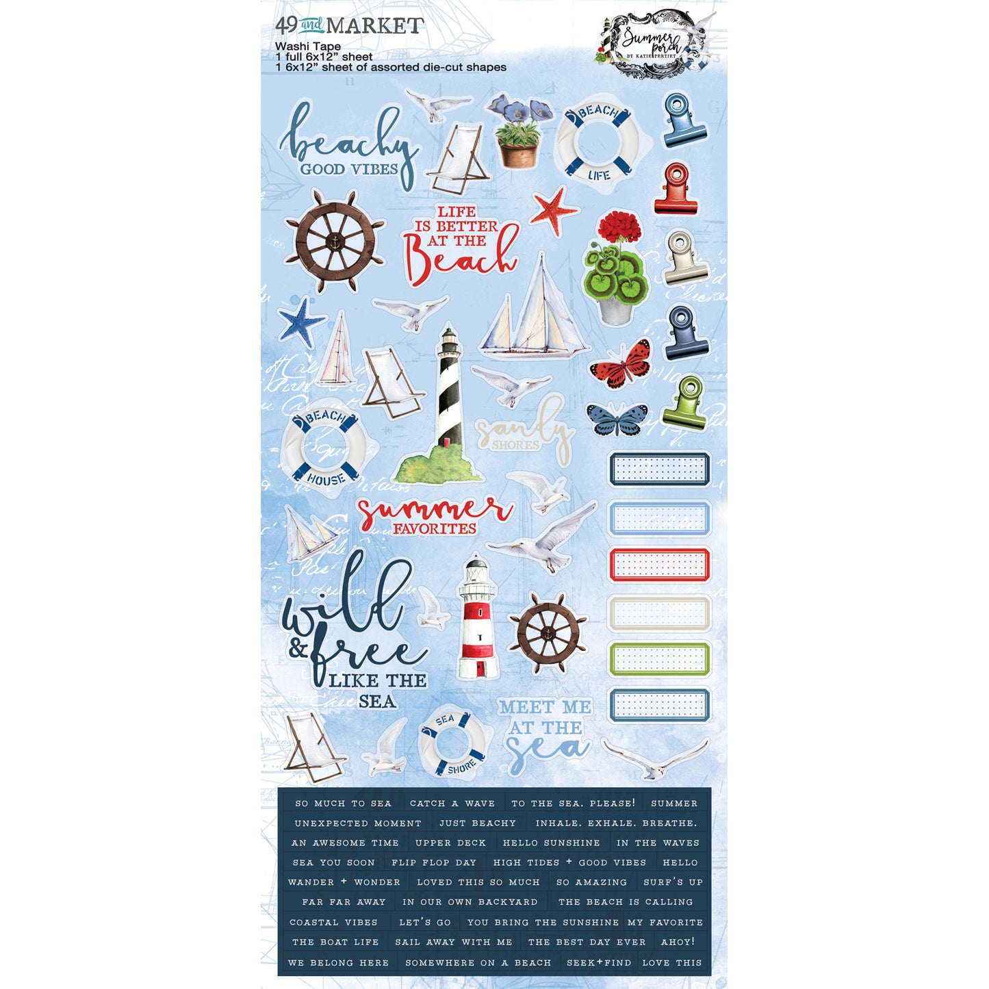 49 & Market Summer Porch Washi Tape Sheets