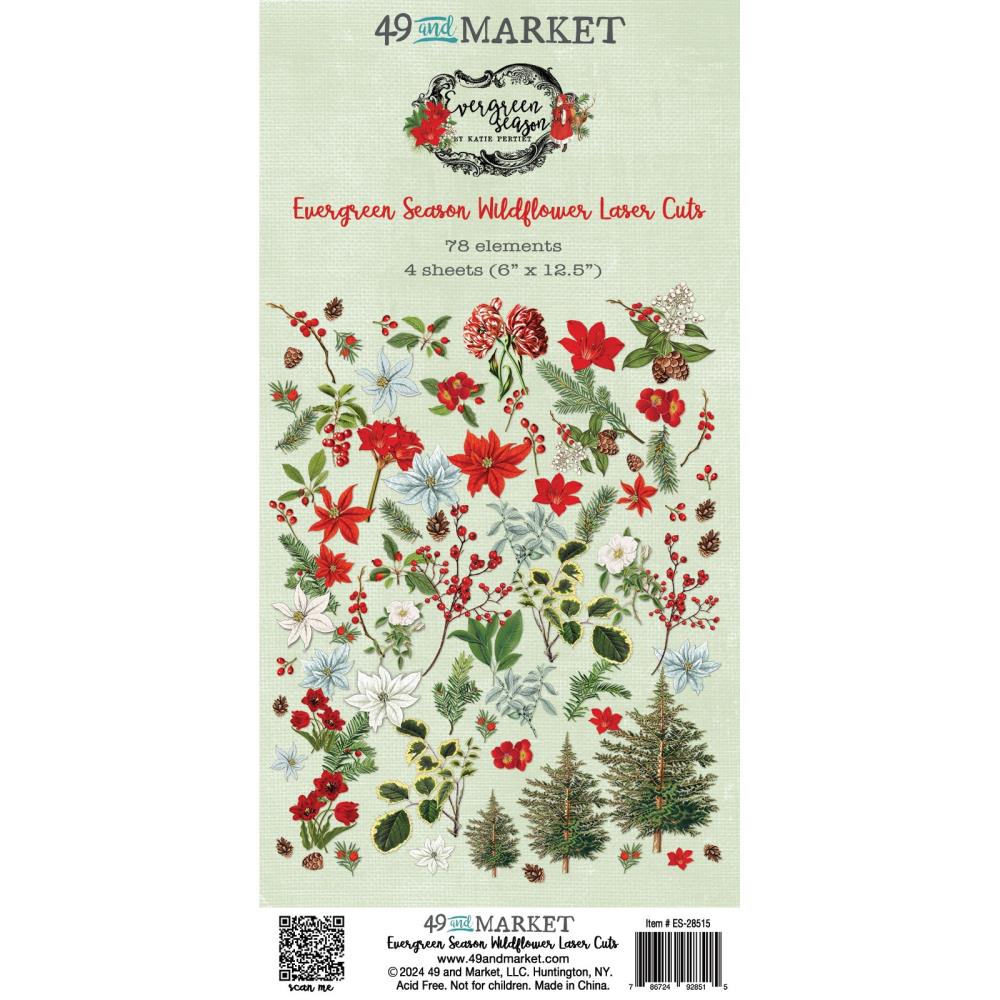 49 & Market Evergreen Season Wildflowers Laser Cut Elements