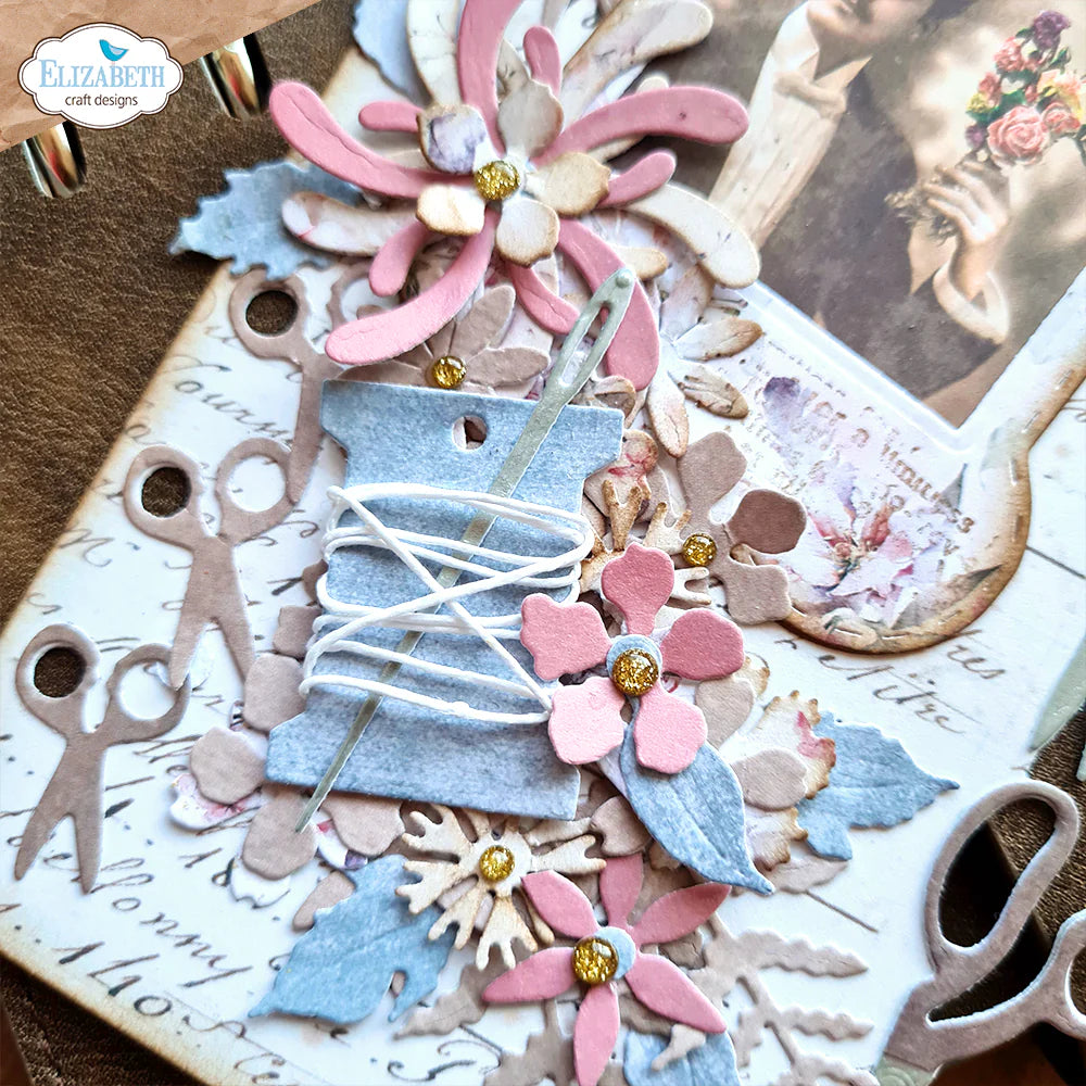 Elizabeth Craft Designs Juego de troqueles florales minis