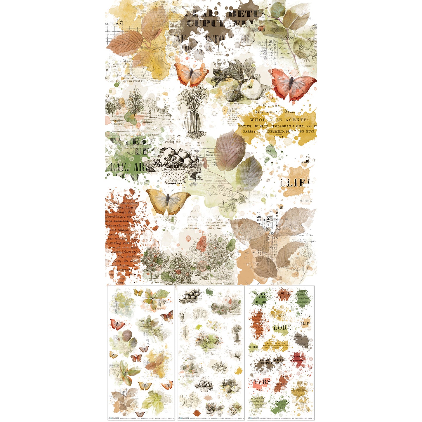 49 & Market Vintage Orchard Blendable 6 x 12 Rub-On Transfer Set