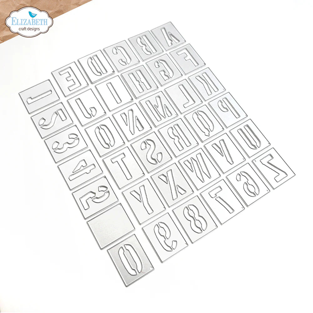 Elizabeth Craft Designs Stencil Alphabet Metal Die Set