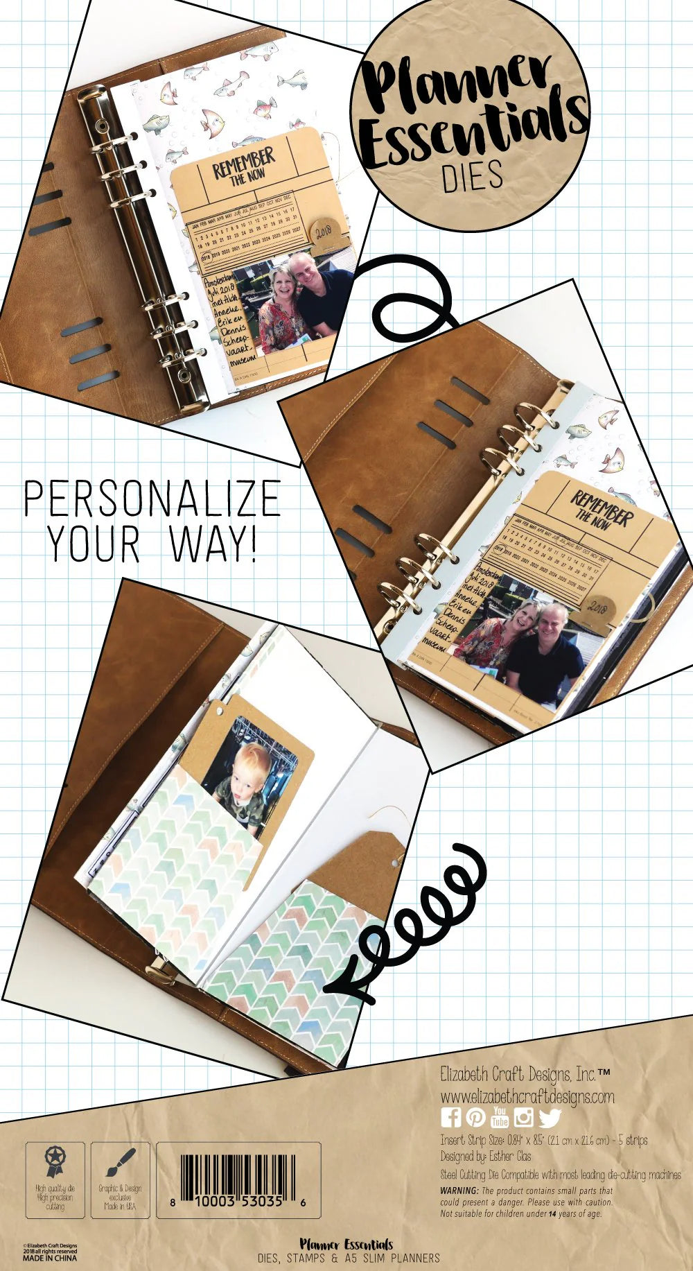Elizabeth Craft Designs Planner Insert Strips Metal Set