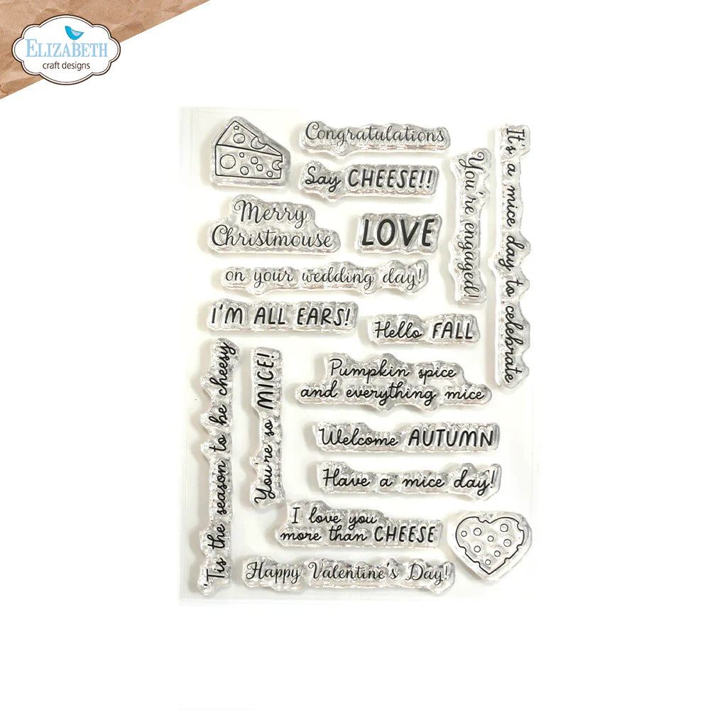 Elizabeth Craft Designs Mice Sentiments Stamp Set