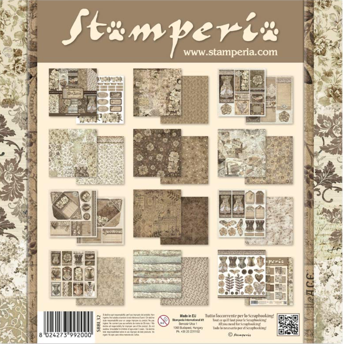 Stamperia Old Lace 12” x 12” Paper Pad