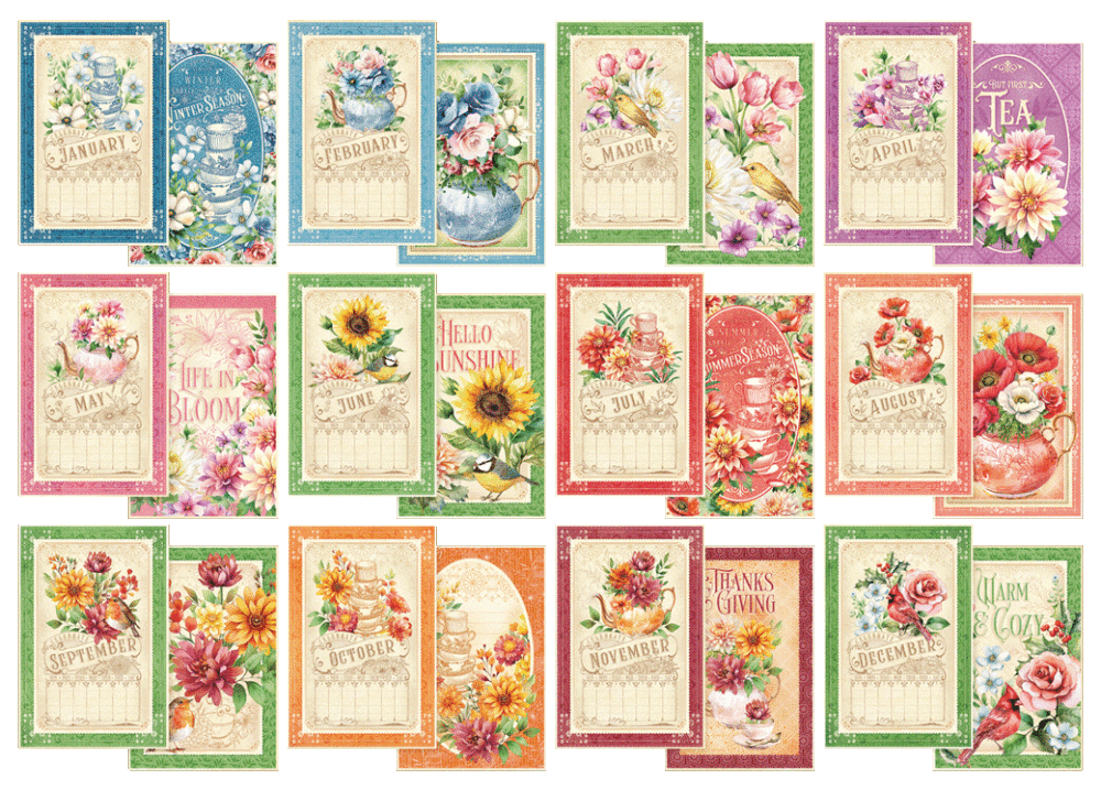 Graphic 45 Season to Celebrate Calendar Ephemera Cards