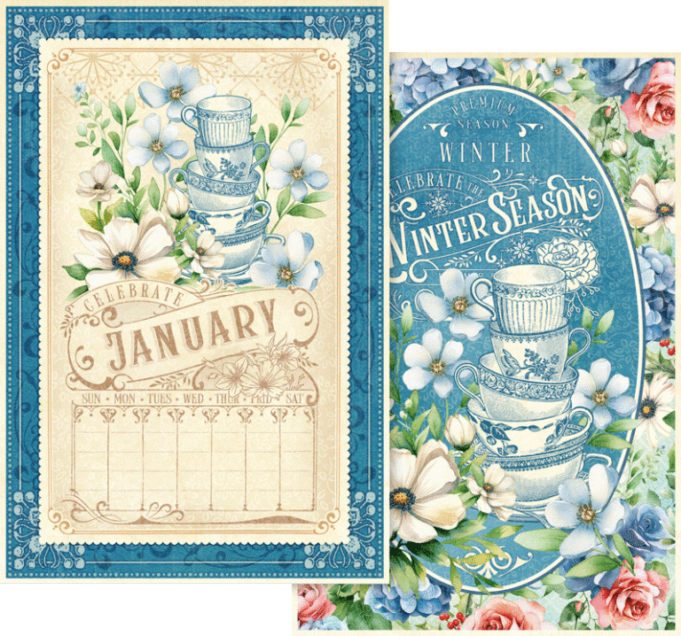 Graphic 45 Season to Celebrate Calendar Ephemera Cards