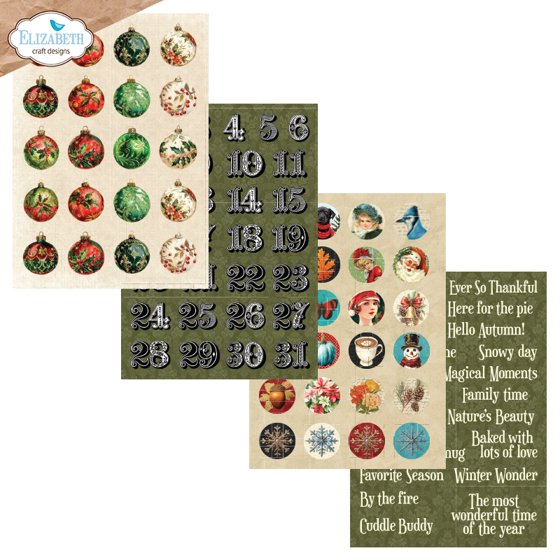 Elizabeth Craft Designs Everyday Ephemera Pack 3 (24 Sheets/5.8" x 8.3")