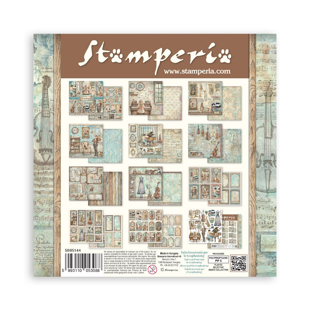 Stamperia Symphony 8” x 8” Paper Pad