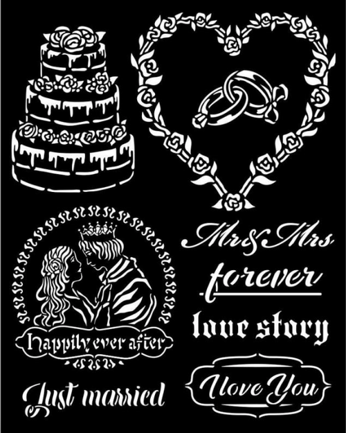 Stamperia dik stencil - Doornroosje net getrouwd