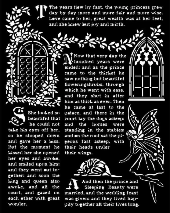 Stamperia Dikke stencil - Doornroosje Windows