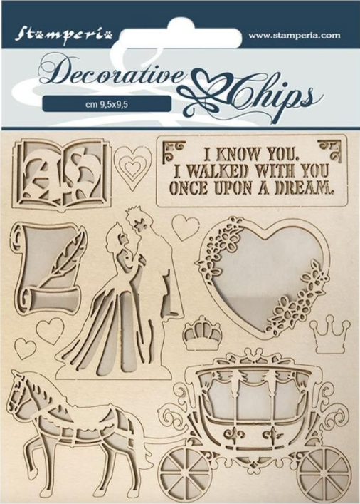 Stamperia Decoratieve Chips - Doornroosje Coach