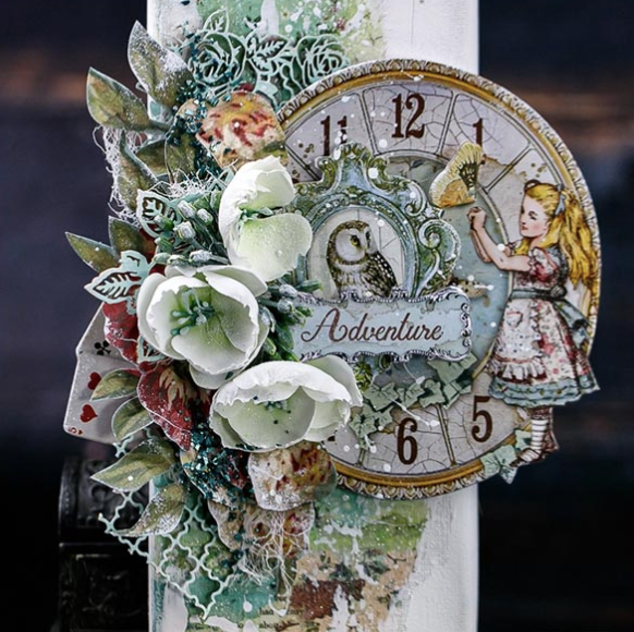 Stamperia Alice door het kijkglas 8x8 achtergronden selectie papierblok