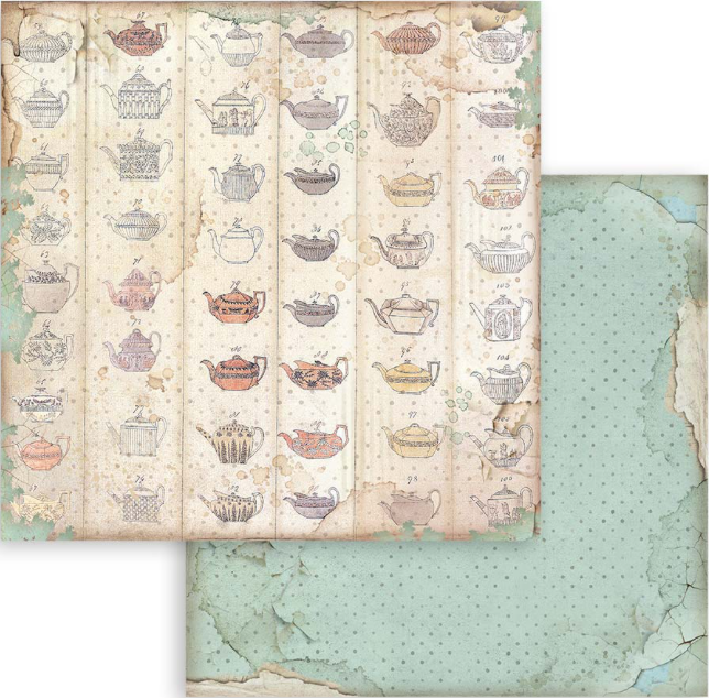 Stamperia Alice door het kijkglas 8x8 achtergronden selectie papierblok