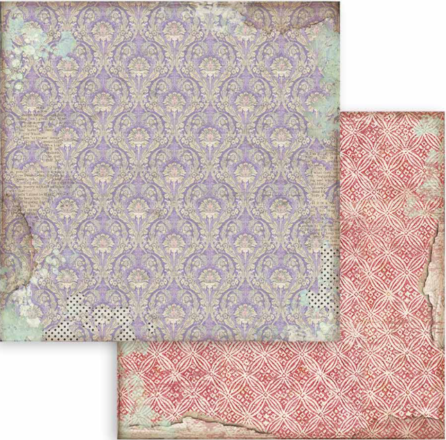 Stamperia Alice door het kijkglas 8x8 achtergronden selectie papierblok
