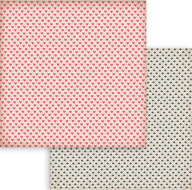 Stamperia Alice door het kijkglas 8x8 achtergronden selectie papierblok