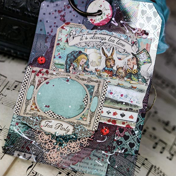 Stamperia Alice Through The Looking Glass 8" x 8" papiercollectie