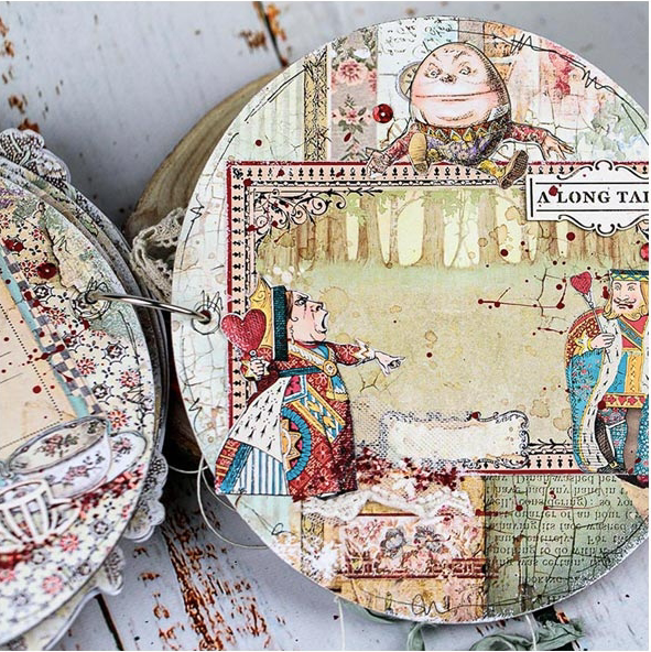 Stamperia spaanplaat - Alice door het kijkglas