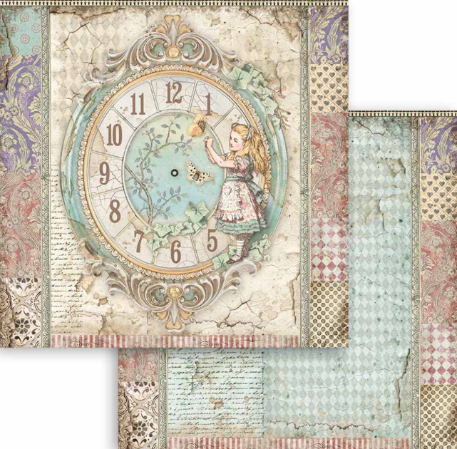 Stamperia Alice Through The Looking Glass 8" x 8" papiercollectie