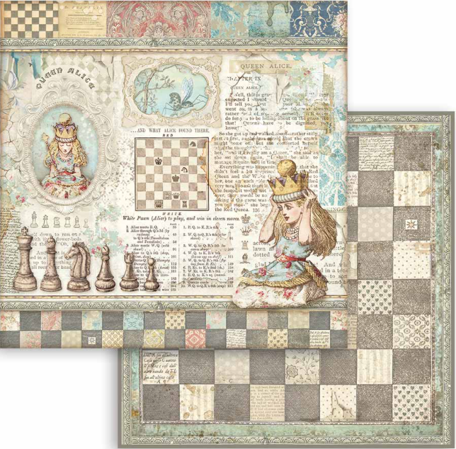 Stamperia Alice Through The Looking Glass 8" x 8" papiercollectie