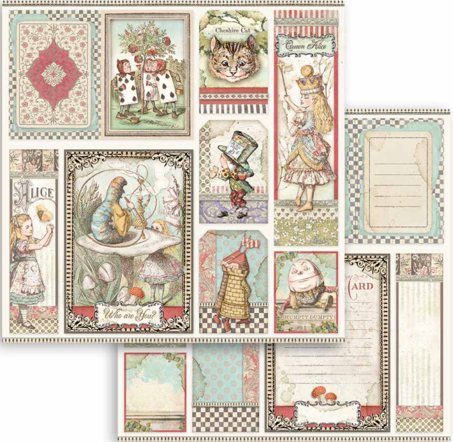 Stamperia Alice Through The Looking Glass 8" x 8" papiercollectie