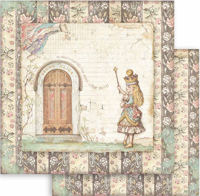 Stamperia Alice Through The Looking Glass 8" x 8" papiercollectie