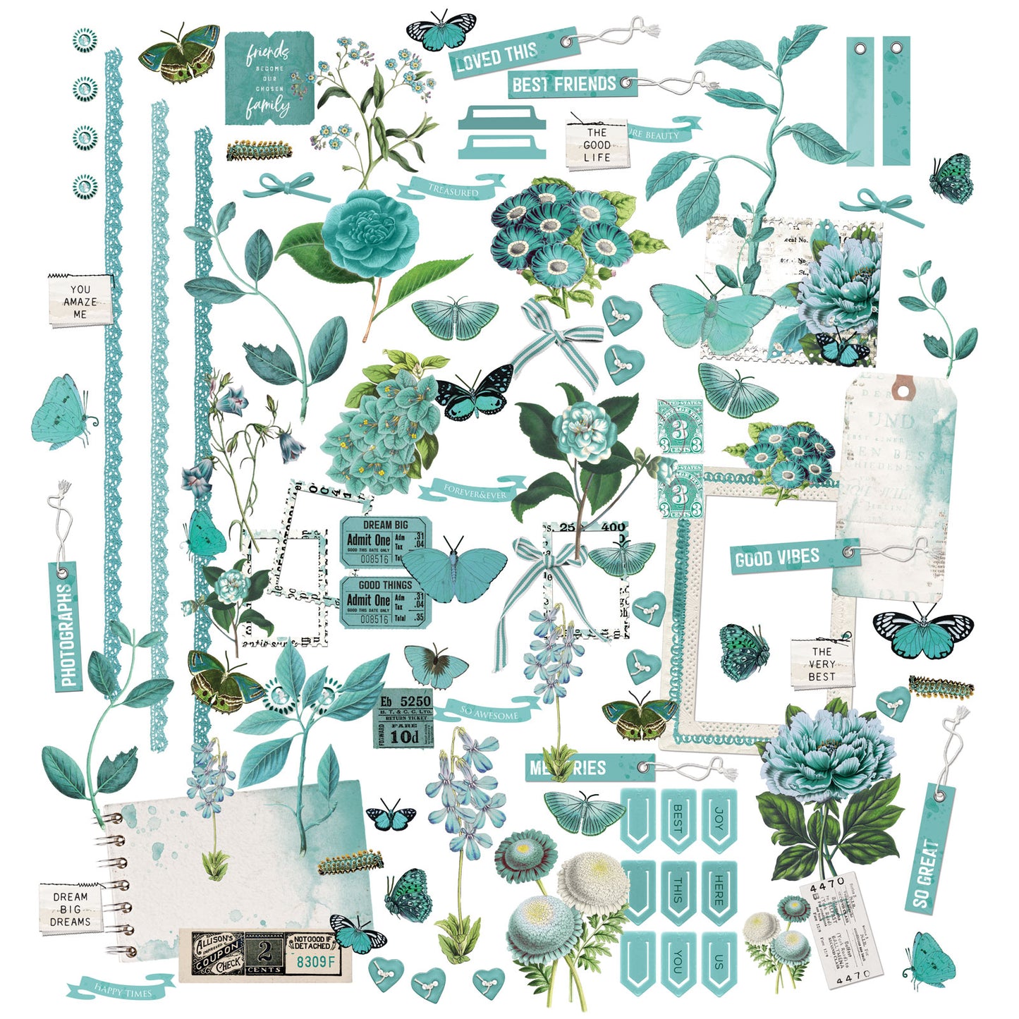 49 & Market Color Swatch Teal Laser Cut Elements